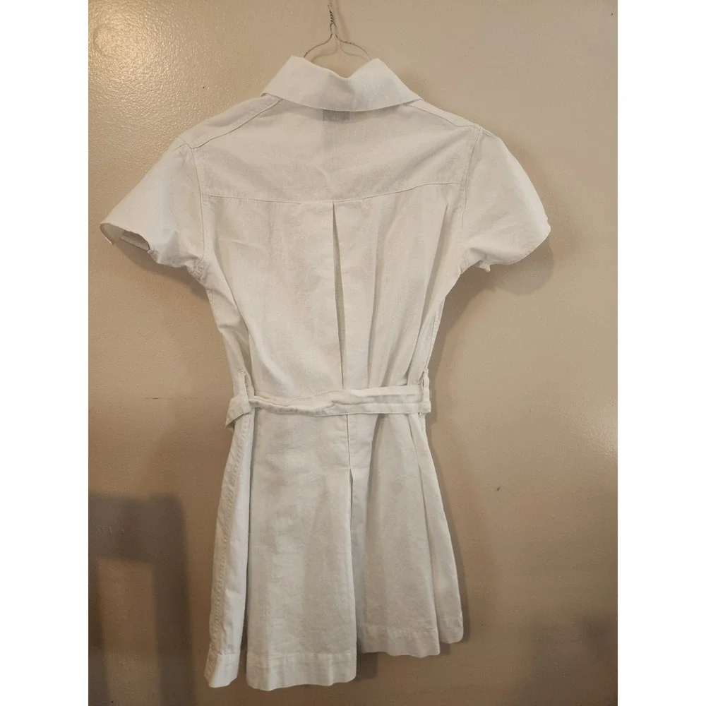 Vintage Hartley Garment Company Dress White Size 12 Button Up Belted Uniform